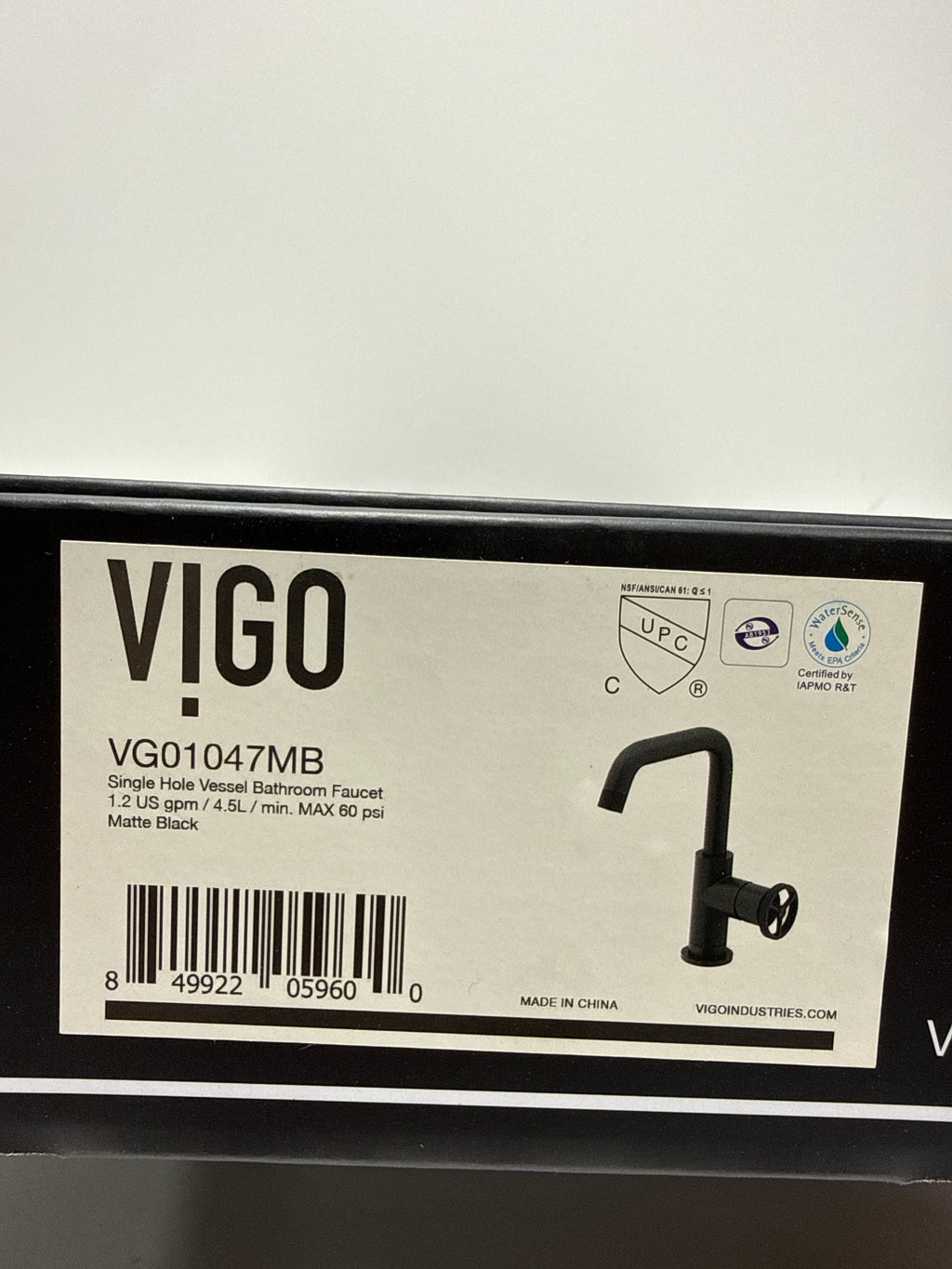 Vigo VG01047 Cass 1.2 GPM 9" Single Handle Single Hole Bathroom Faucet Matte Black Faucet Bathroom Sink Faucets Single Handle