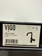 Vigo VG01047 Cass 1.2 GPM 9" Single Handle Single Hole Bathroom Faucet Matte Black Faucet Bathroom Sink Faucets Single Handle