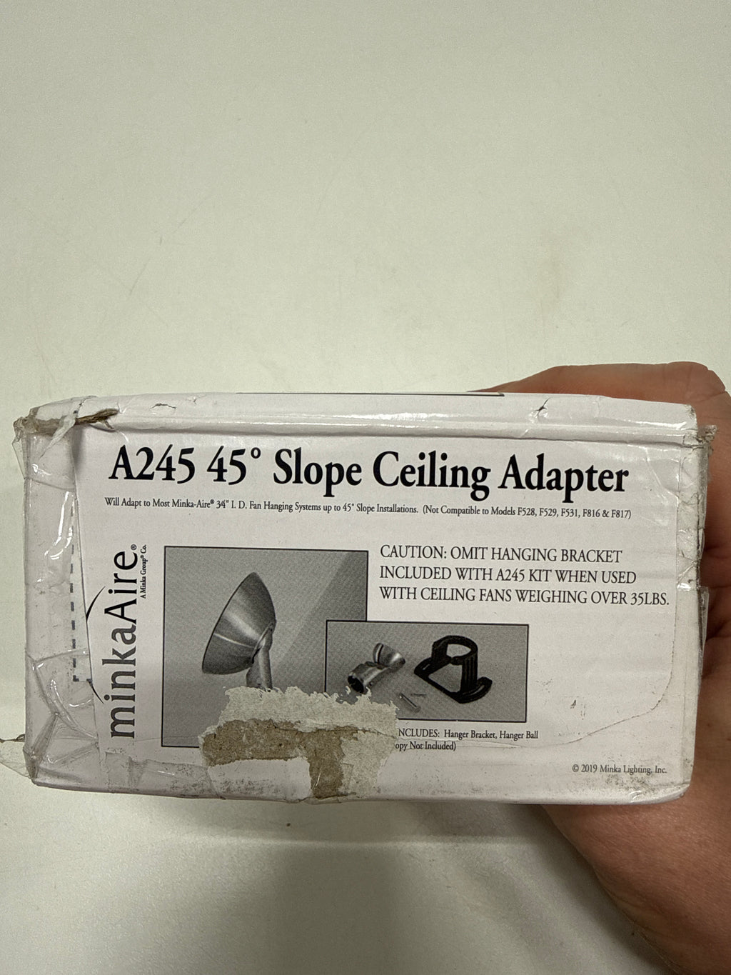 Minka-Aire 45 Degree Slope Ceiling Adapter Kit - White - A245-WH - *Lighting & Electrical