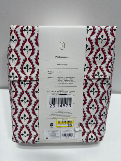 Full 400 Thread Count Christmas Holiday Performance Sheet Set Woodblock Leaf - Threshold