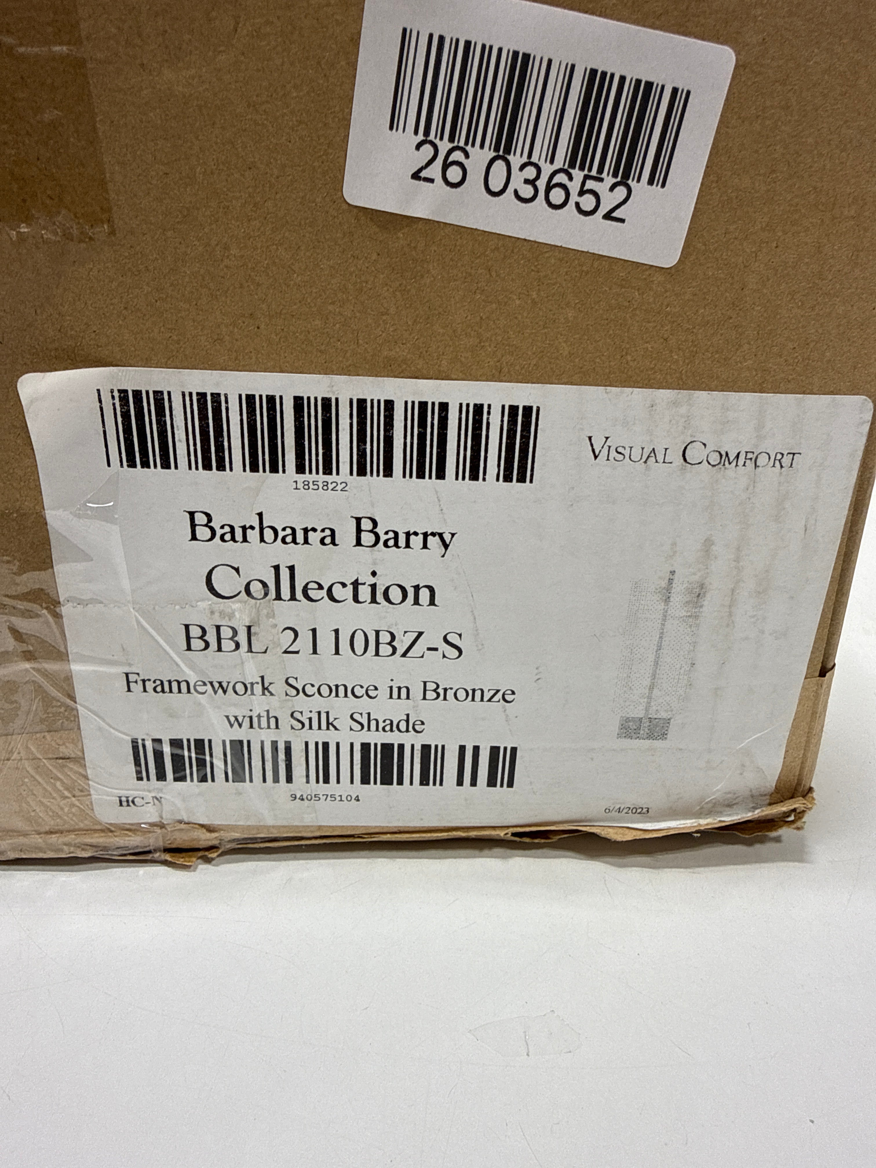 Visual Comfort Signature Collection Barbara Barry Framework 12 Inch Wall Sconce