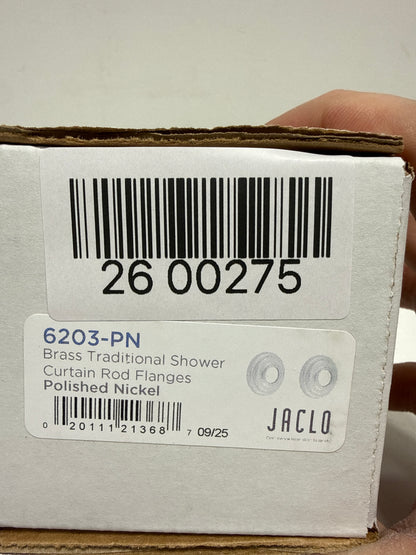 Jaclo 6203-PN Pair Shower Bar Flanges, Polished Nickel