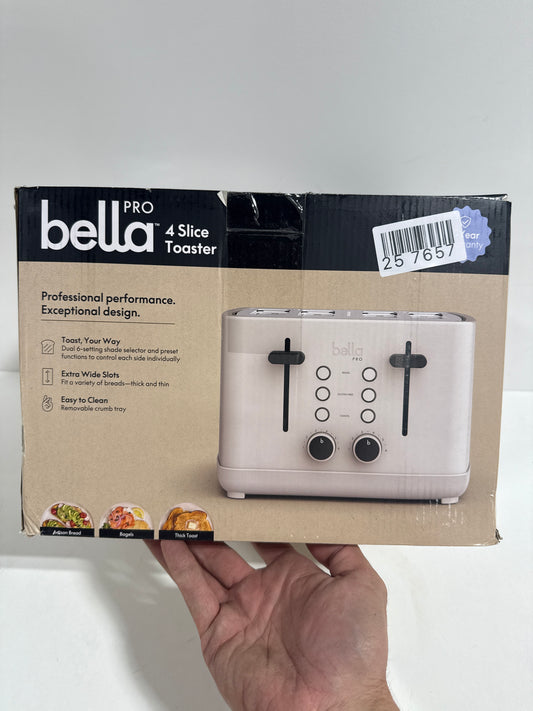 Bella PRO - 4-Slice Toaster with Extra Wide Slots - Oatmilk
