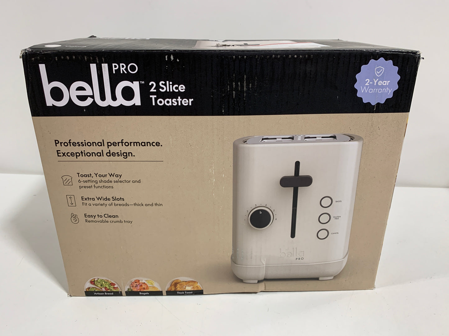 Bella PRO - 2-Slice Toaster with Extra Wide Slots - Oatmilk