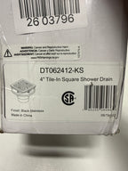 Delta DT062412 4" Tile-in Square Shower Drain Black Stainless