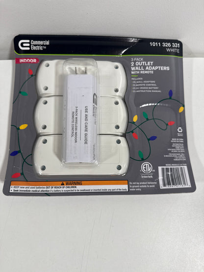 Wireless Indoor Remote Control AC/DC Adapter, White(3-Pack)