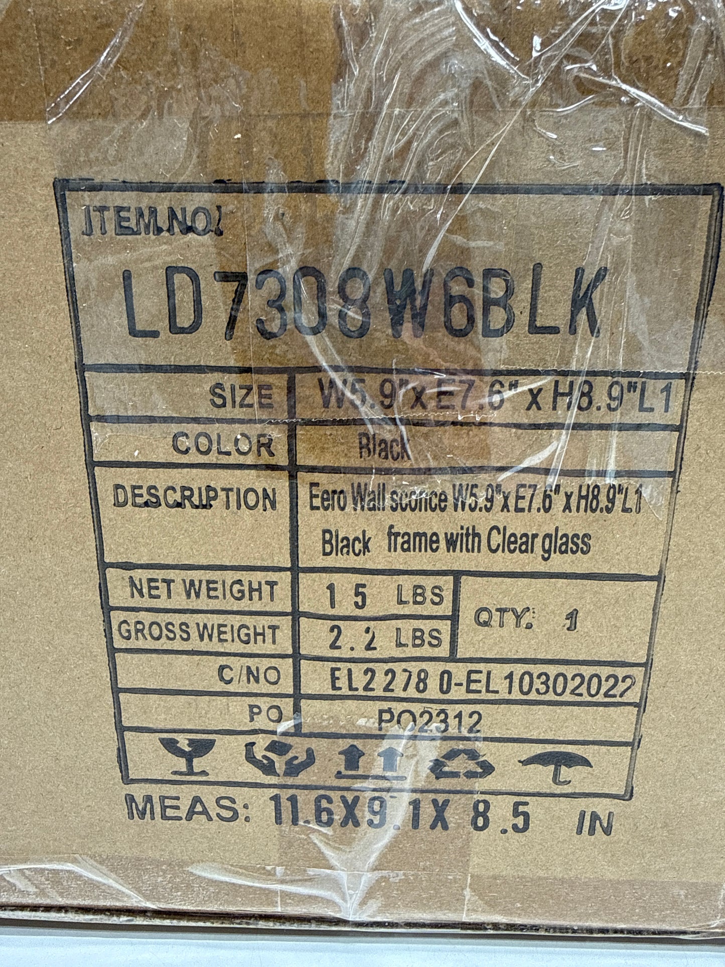 Elegant Lighting Foster 6 Inch Wall Sconce Foster - LD7308W6BLK - Modern Contemporary