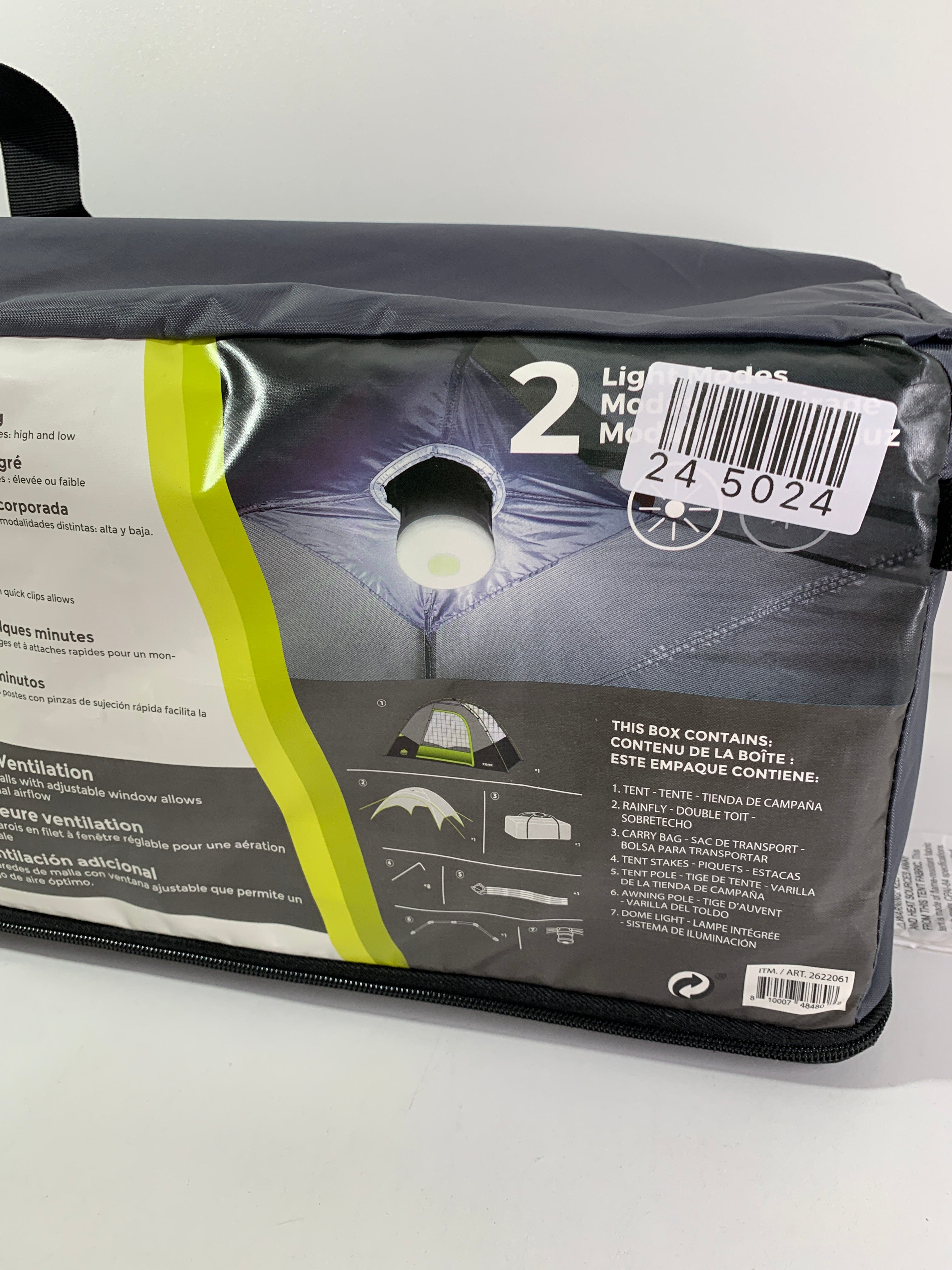 CORE 6-person Lighted Dome Tent with Half Rainfly