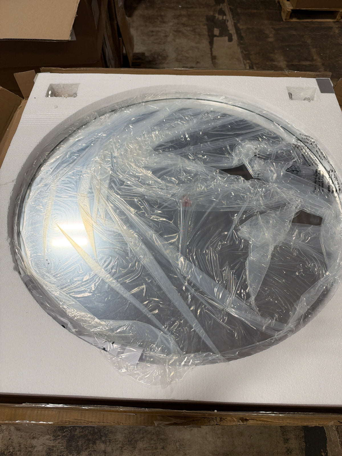 Elegant Lighting Everly 30" Diameter Transitional Circular Framed Bathroom Wall Mirror