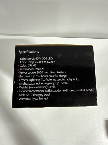 Sunpak - COB-40 Bi-Color 40W COB LED Video Light - Black