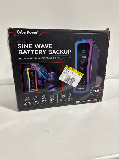 CyberPower - GX150C2 Gaming UPS Battery Backup with RGB Lighting, Sine Wave Output, and USB Charging Ports - Black