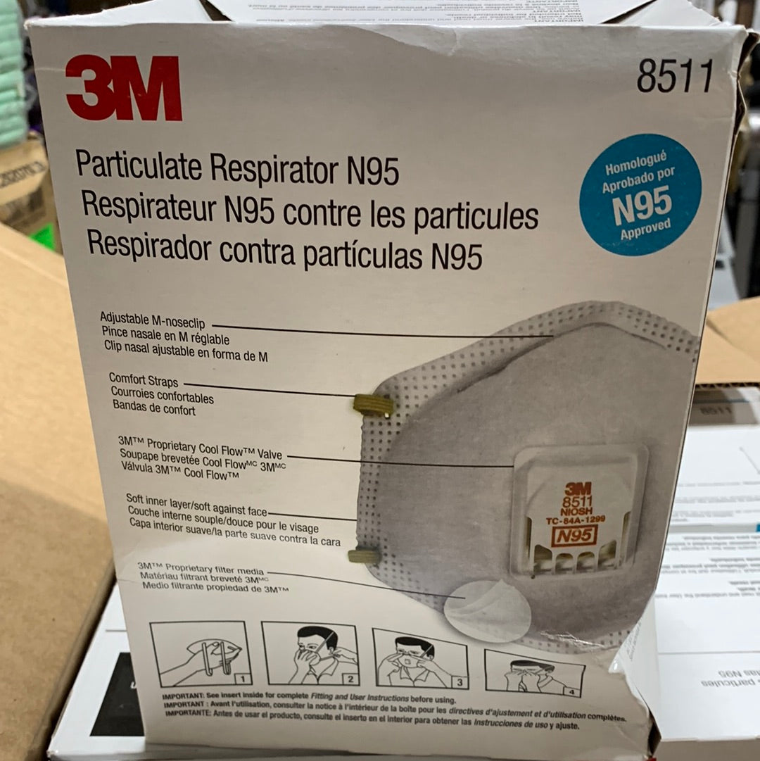 3m Particulate Respirator 8511, N95 (pack of 80)