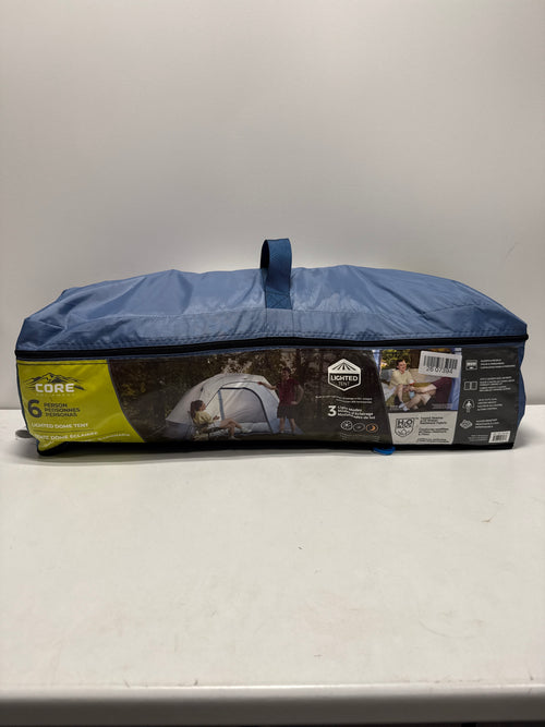 Used CORE 6-person Lighted Dome Tent with Half Rainfly