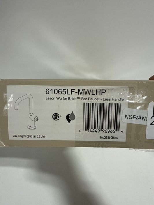 Brizo 61065LF-LHP Odin 1.8 GPM Single Hole Bar Faucet with Square Spout - Less Handle Matte White Faucet Bar