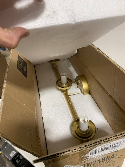 Ansley 3-Light Iron & Glass Bath Sconce in Brass/Frosted White