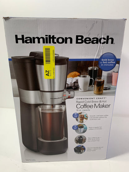 Hamilton Beach 16 Oz Black/Silver Cold Brew/Hot Coffee Maker