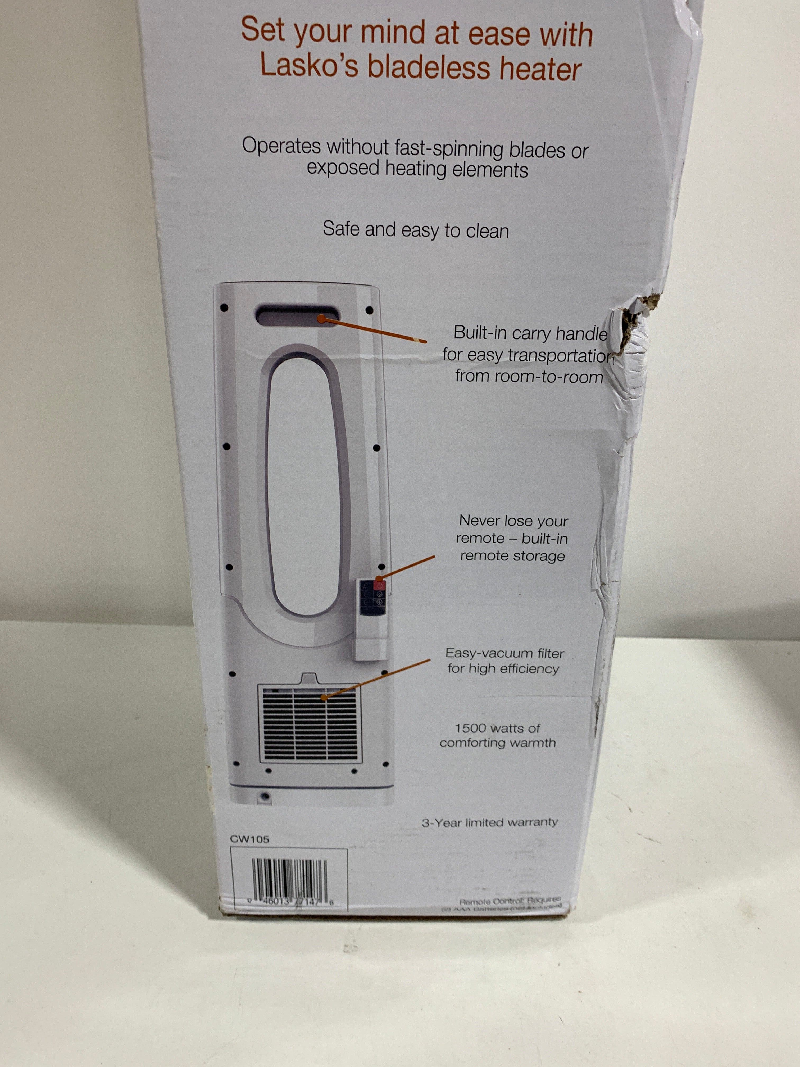 No Remote Lasko - 1500-Watt Bladeless Ceramic Tower Space Heater with Time - *Home Environment