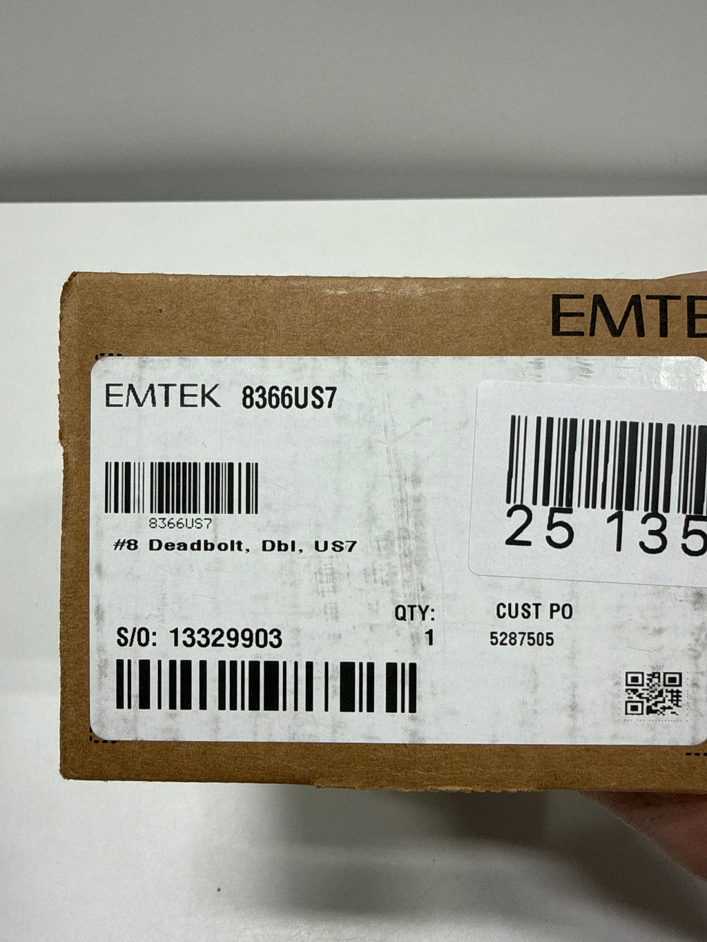 Emtek #8 Style Brass Modern Double Cylinder Deadbolt 8366US7 - *Tools Hardware & Misc