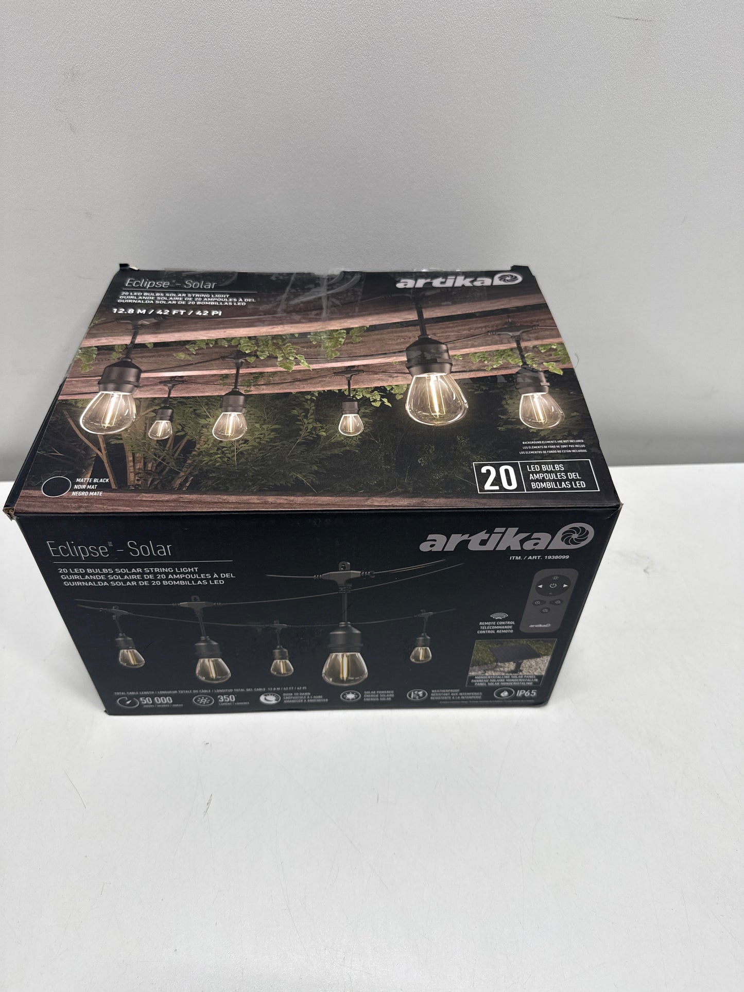 Artika Eclipse- 20 LED Solar String Lights, Remote Control, Dusk to Dawn