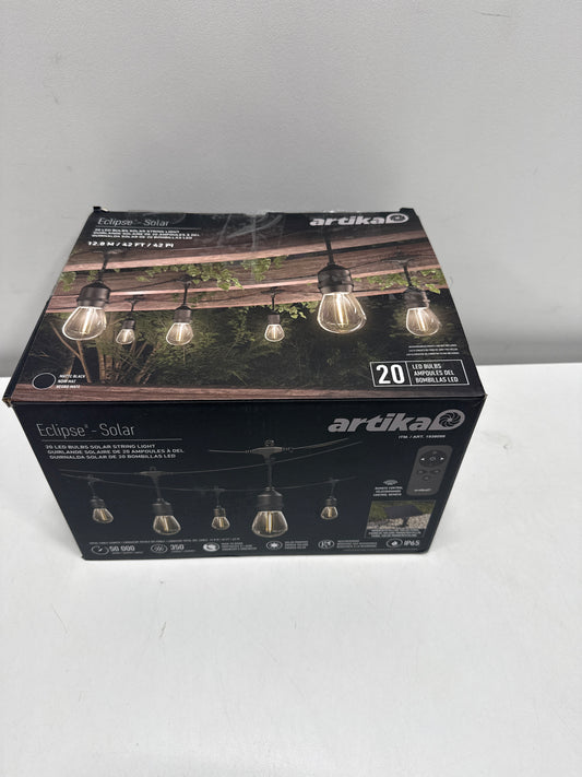Artika Eclipse- 20 LED Solar String Lights, Remote Control, Dusk to Dawn