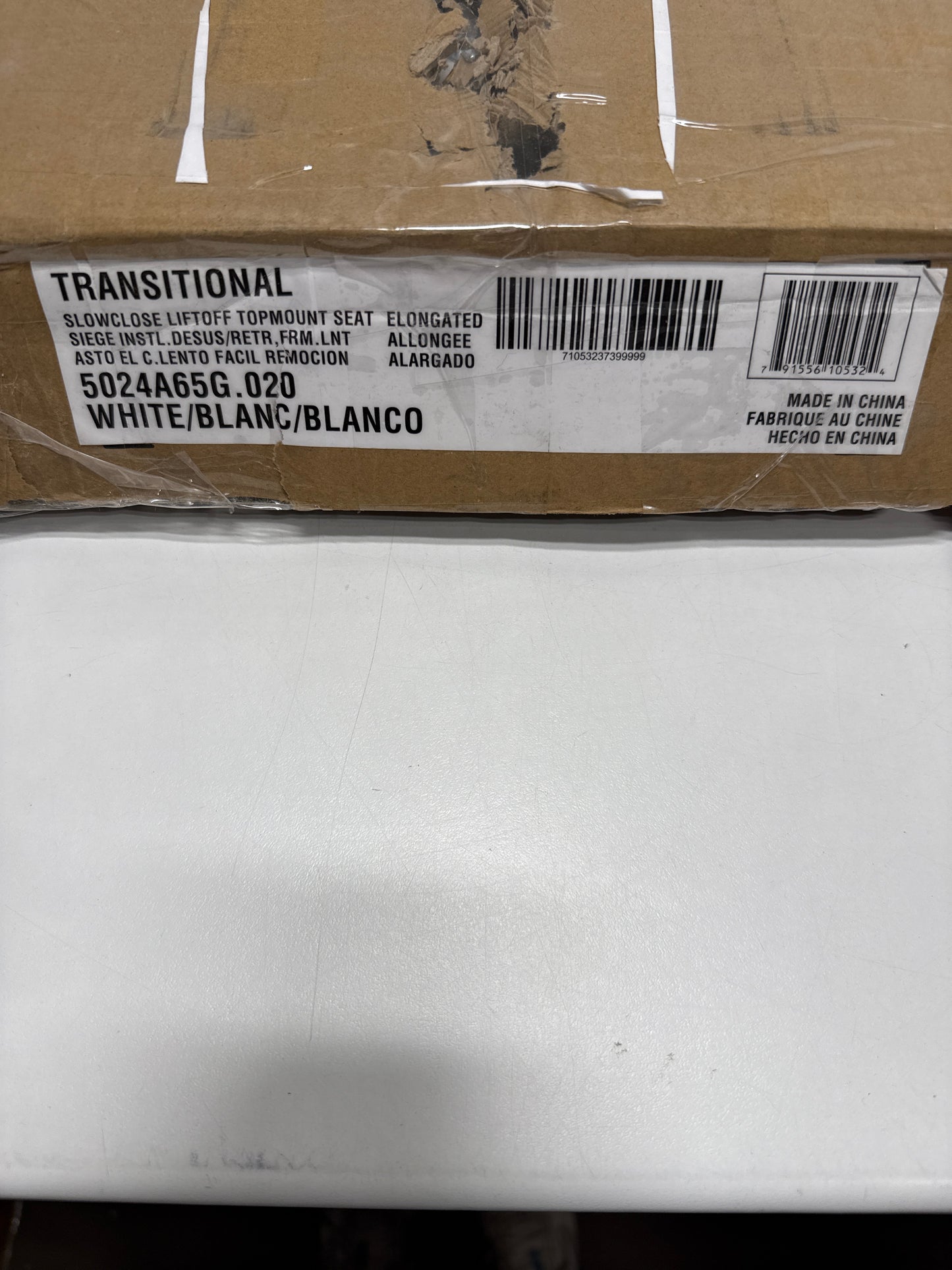 American Standard 5024A65G.020 Transitional Slow-Close Elongated Toilet Seat Soft Close, White