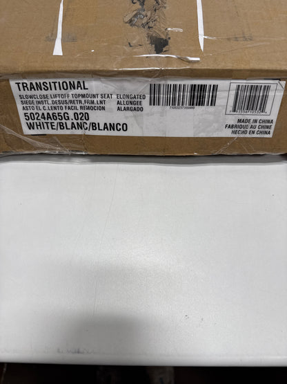 American Standard 5024A65G.020 Transitional Slow-Close Elongated Toilet Seat Soft Close, White