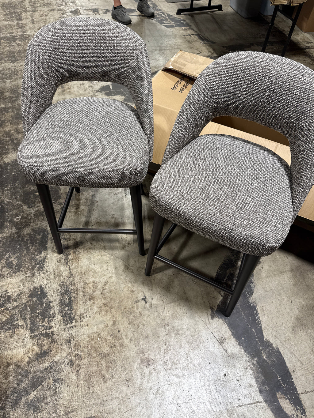 Scratch Aiden & Ivy Lilah Counter Stool in Dark Gray, Set of 2
