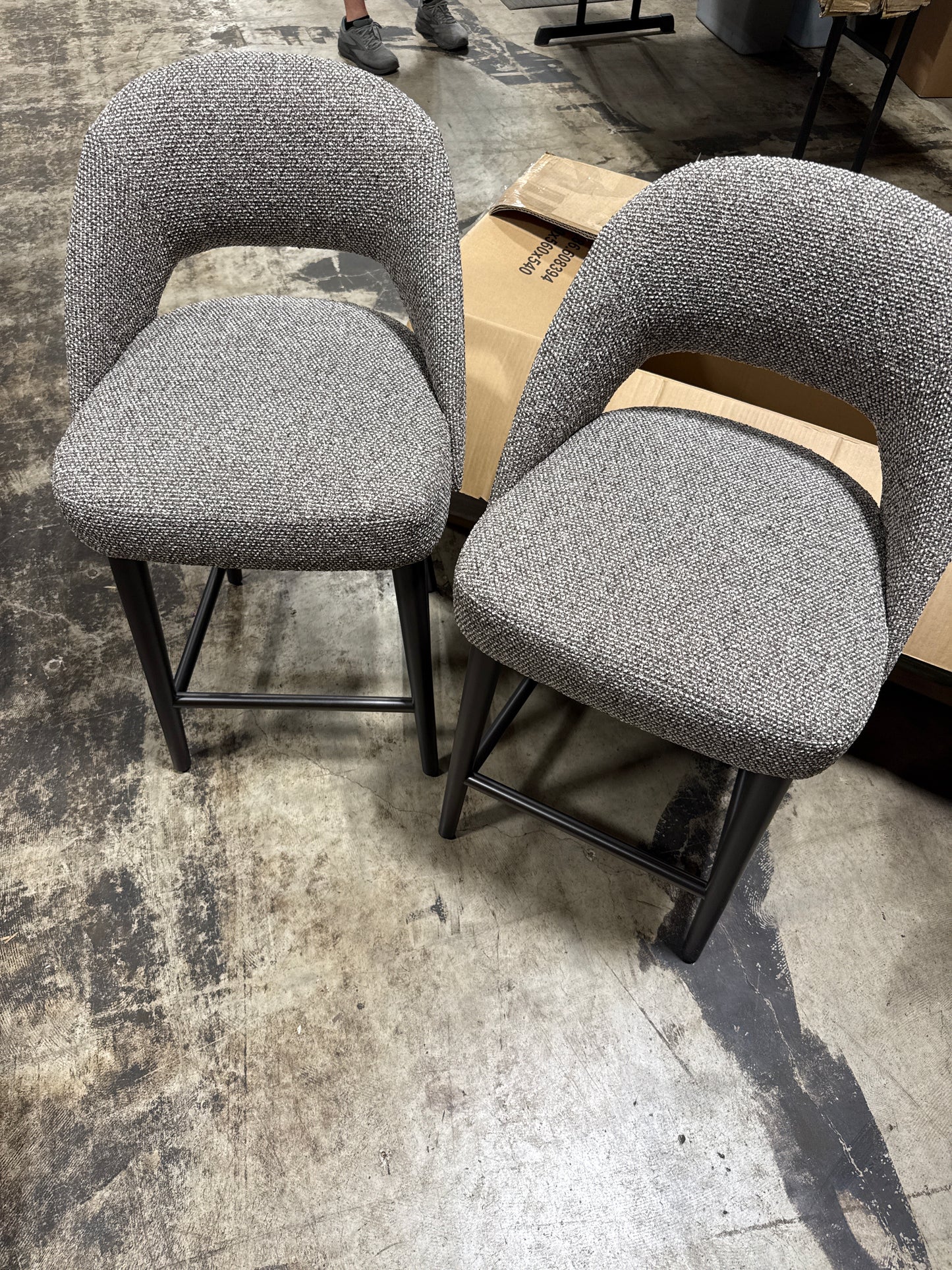 Scratch Aiden & Ivy Lilah Counter Stool in Dark Gray, Set of 2