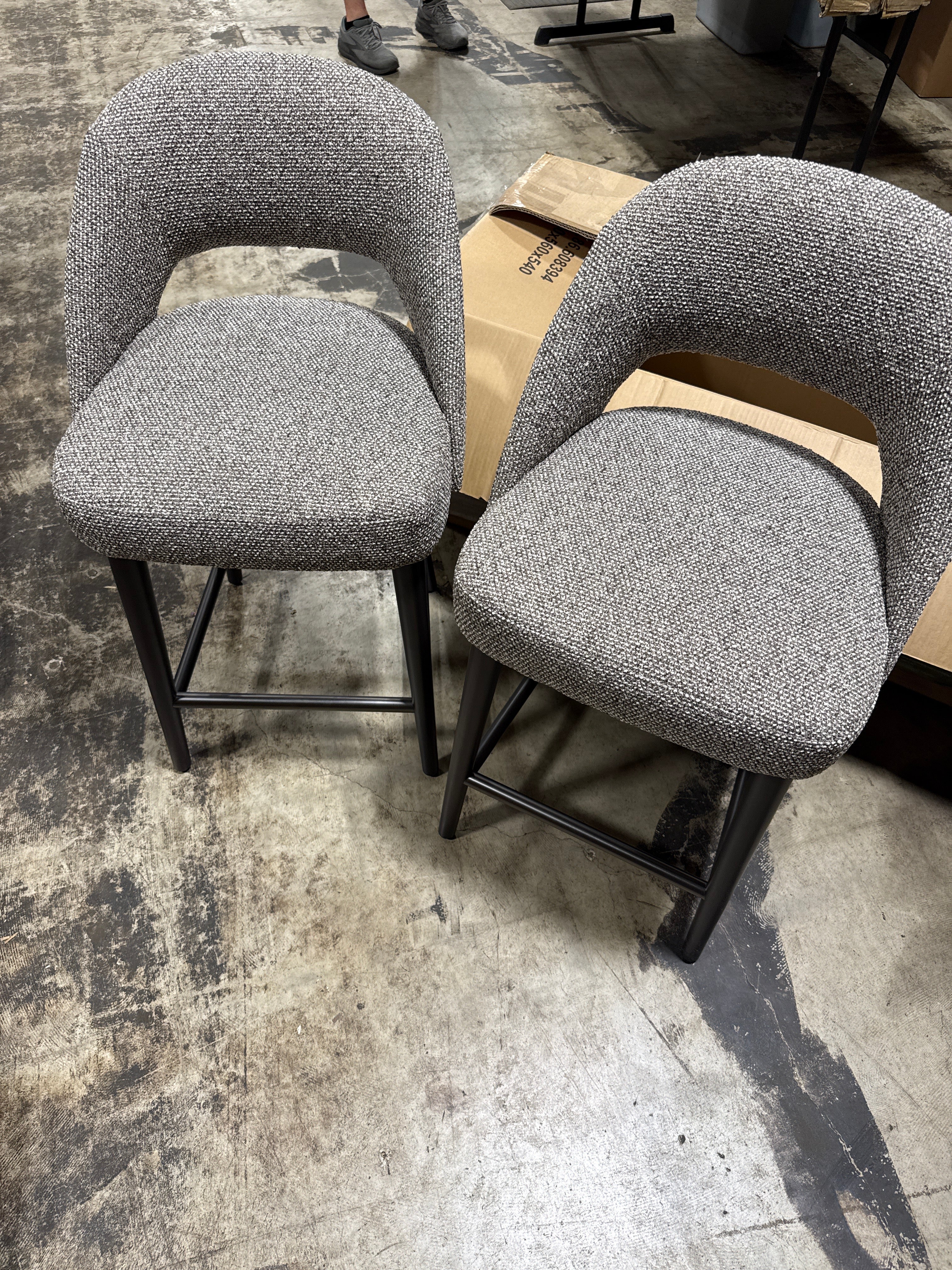 Scratch Aiden & Ivy Lilah Counter Stool in Dark Gray, Set of 2