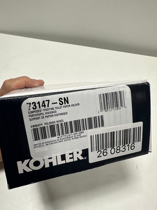 Kohler K73147-SN Composed Wall Mounted Pivoting Toilet Paper Holder Vibrant Polished Nickel