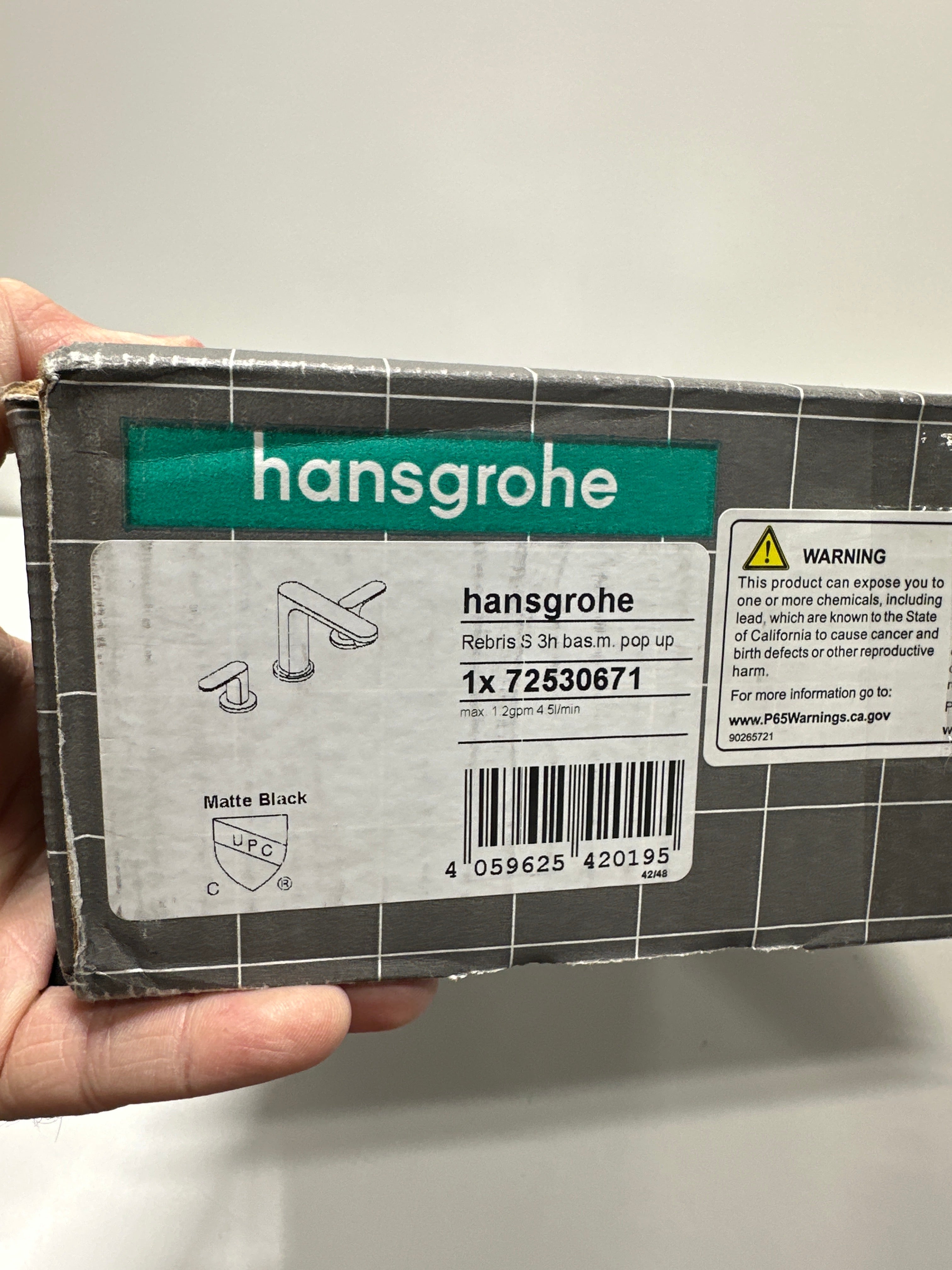 hansgrohe Rebris S Widespread Bathroom Faucet, 2-Handle, 3 Hole Bathroom Sink Faucet for Vanity with Pop-Up Drain Assembly, 1.2 GPM, Matte Black, 72530671