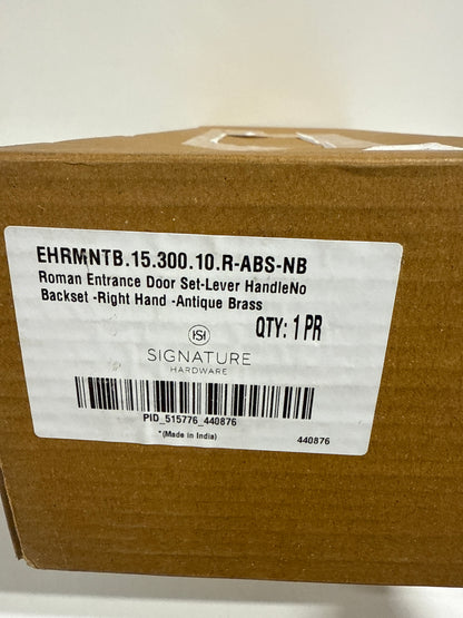 Signature Hardware 946283-KE-234-RH Marconi Right Handed Solid Brass Full Plate Keyed Entry