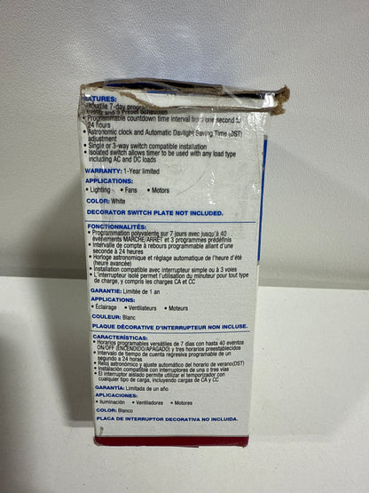 15 Amp 7-Day Indoor in-Wall Astronomic Digital Timer, White