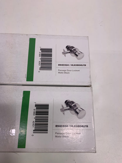 2 Miseno Mlk4080 Tuscora Shaker Passage Door Knob Set - Black