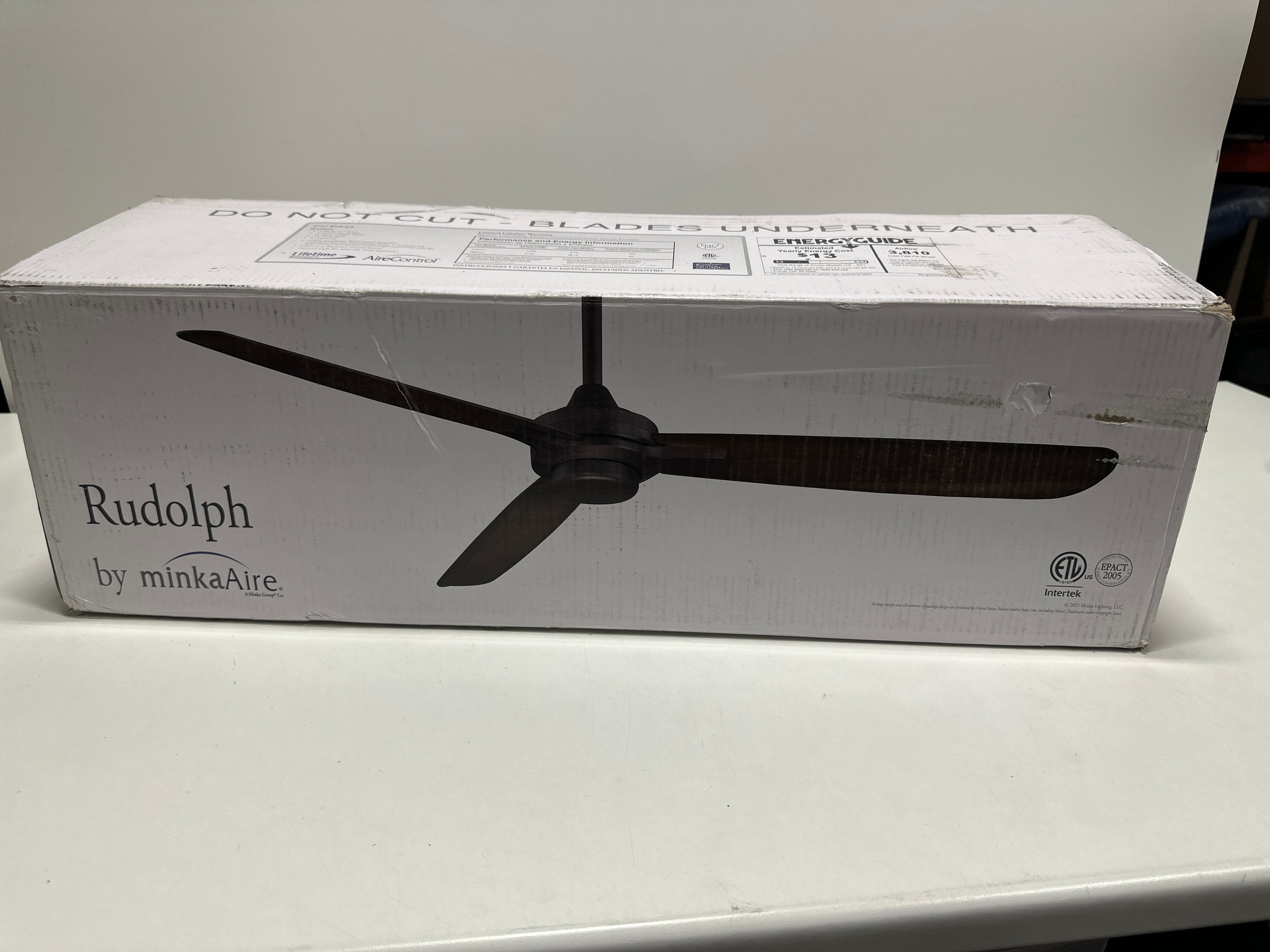 Minka-Aire F727-BN/MM, Rudolph 52" Ceiling Fan, Brushed Nickel Finish with Medium Maple Blades