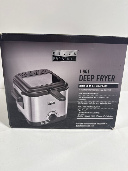 Bella PRO - 1.6-qt. Deep Fryer - Stainless Steel