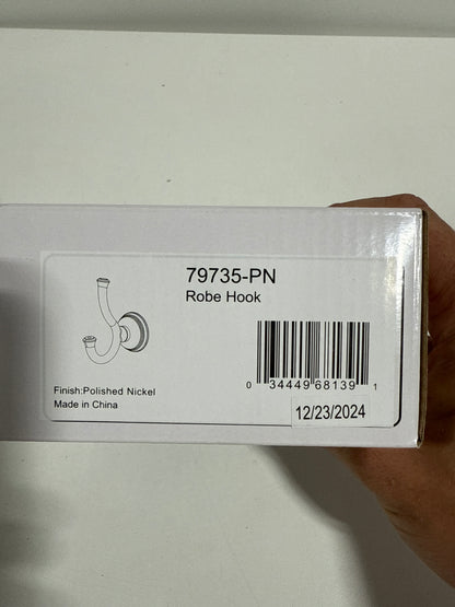 Delta 79735 Cassidy Double Robe Hook Brilliance Polished Nickel