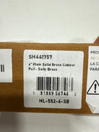 Signature Hardware 945845-6 Klein 6 Inch Center to Center Handle Cabinet Pull Satin Brass Cabinet Hardware Pulls Handle