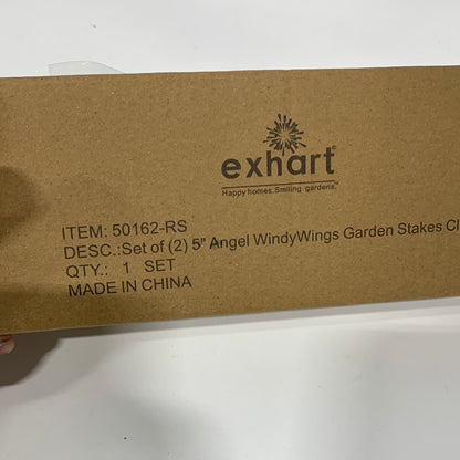 Exhart Garden Stakes Clear - Clear Angel Windy Wing Garden Stake - Set of Two