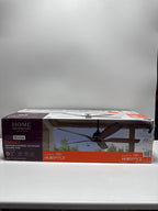 60 in. Sirrine Indoor/Outdoor Matte Black Smart Ceiling Fan with Remote Control Powered by Hubspace