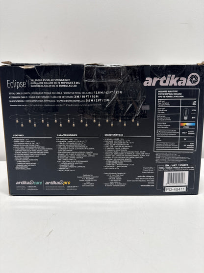 Artika Eclipse- 20 LED Solar String Lights, Remote Control, Dusk to Dawn