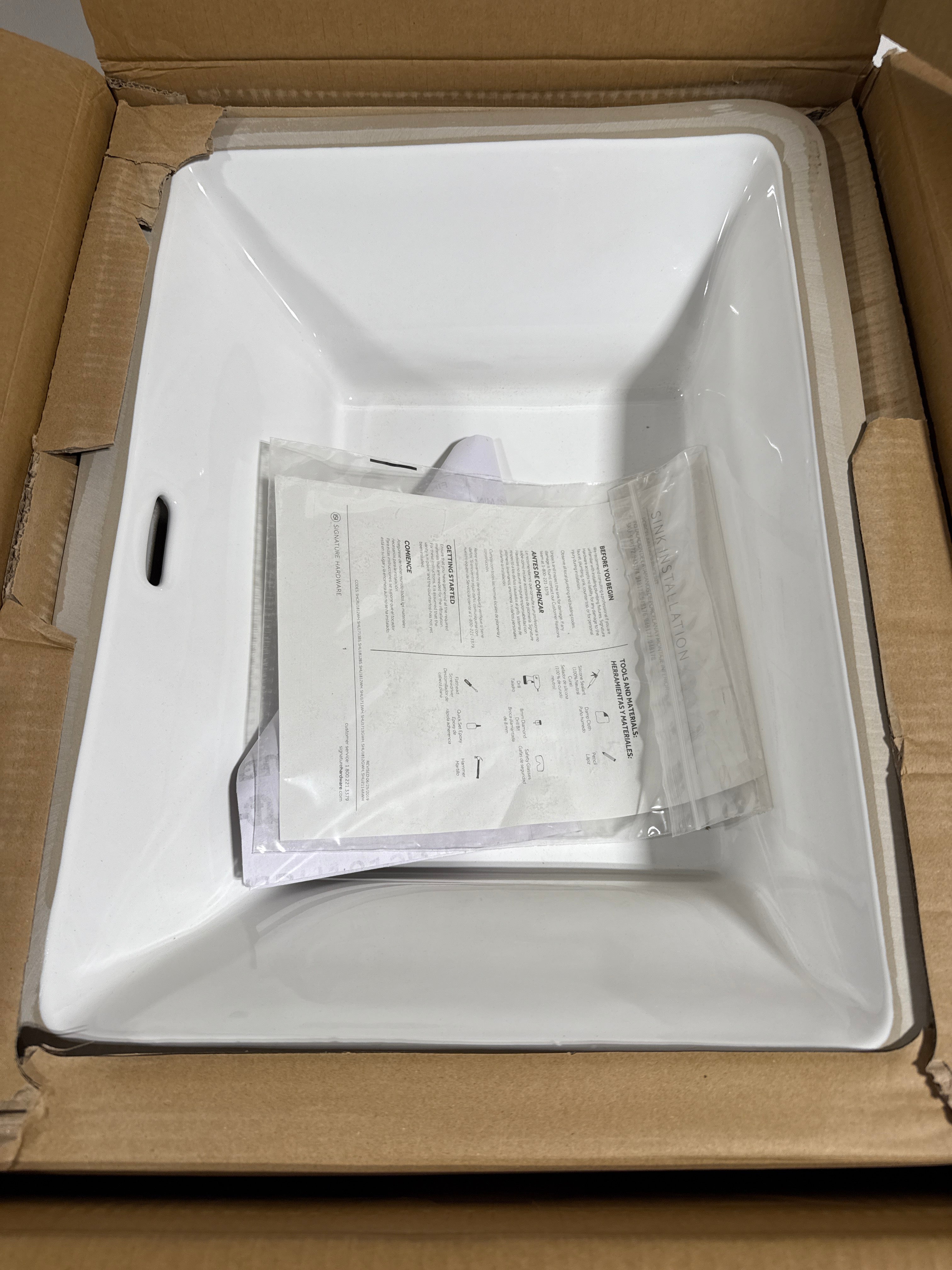 Signature Hardware 948172 Carraway 21’’ Rectangular Porcelain Undermount Bathroom Sink White - *Plumbing