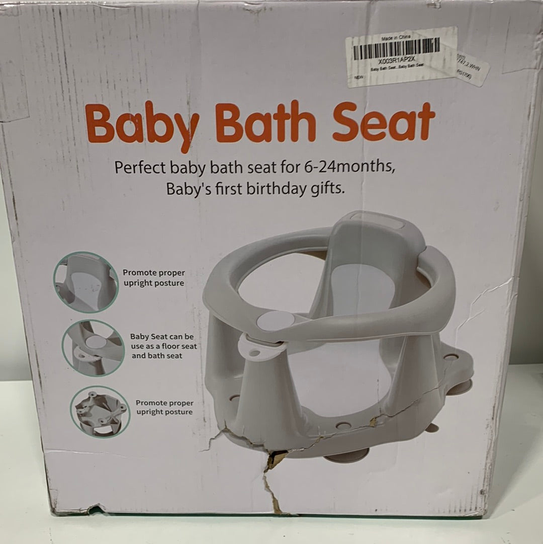 Baby Bath Seat [Original]-Soft Silicone Padding-4 Anti-Slip Suction Cups-Extra Strong Suction