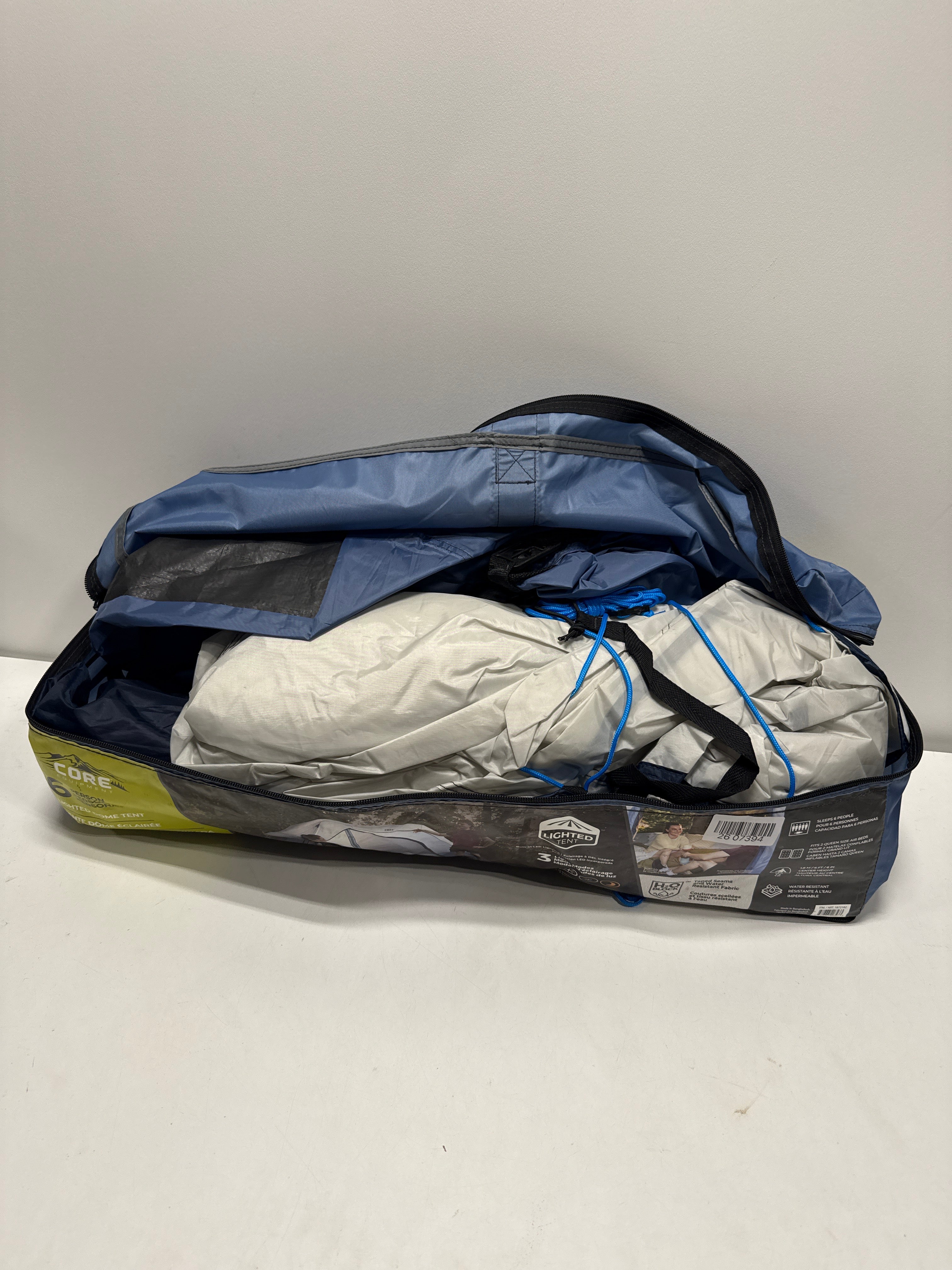 Used CORE 6-person Lighted Dome Tent with Half Rainfly