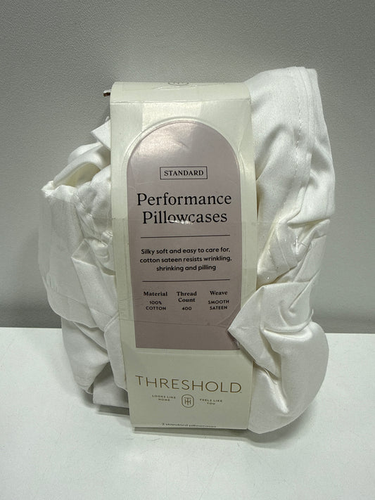 Standard Solid Performance 400 Thread Count Pillowcase Set White - Threshold™: Cotton Sateen, OEKO-TEX Certified, Set of 2