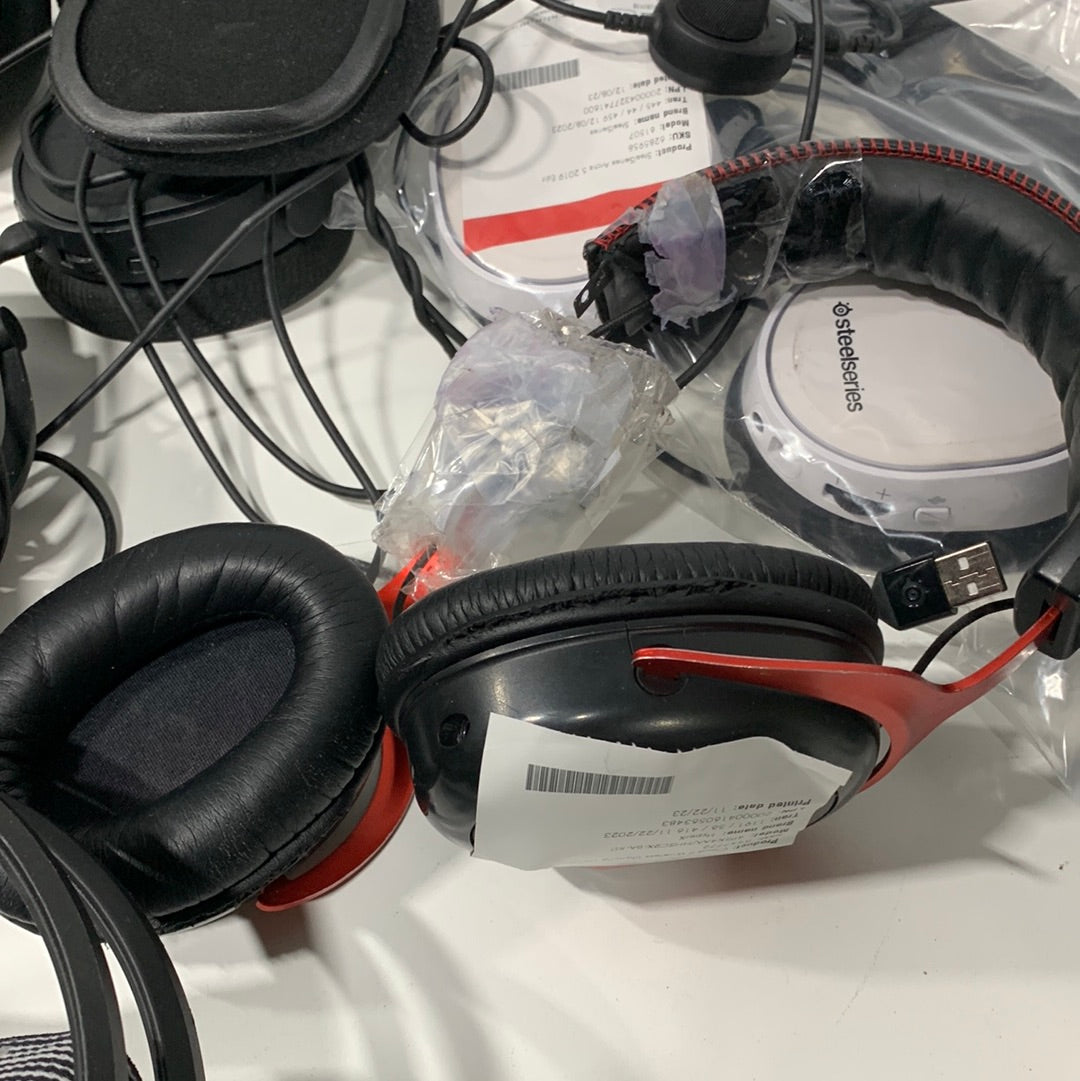 Used/For Parts 7 Gaming Headset Lot Logitech, Steelcase and more