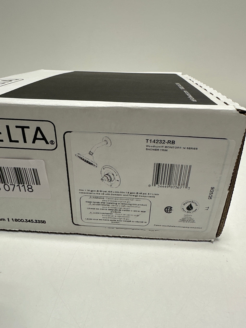 Delta Woodhurst 14 Series Shower Faucet Set, Oil Rubbed Bronze Shower Head and Handle Set, Valve Trim Kit, Venetian Bronze T14232-RB (Valve Not Included)