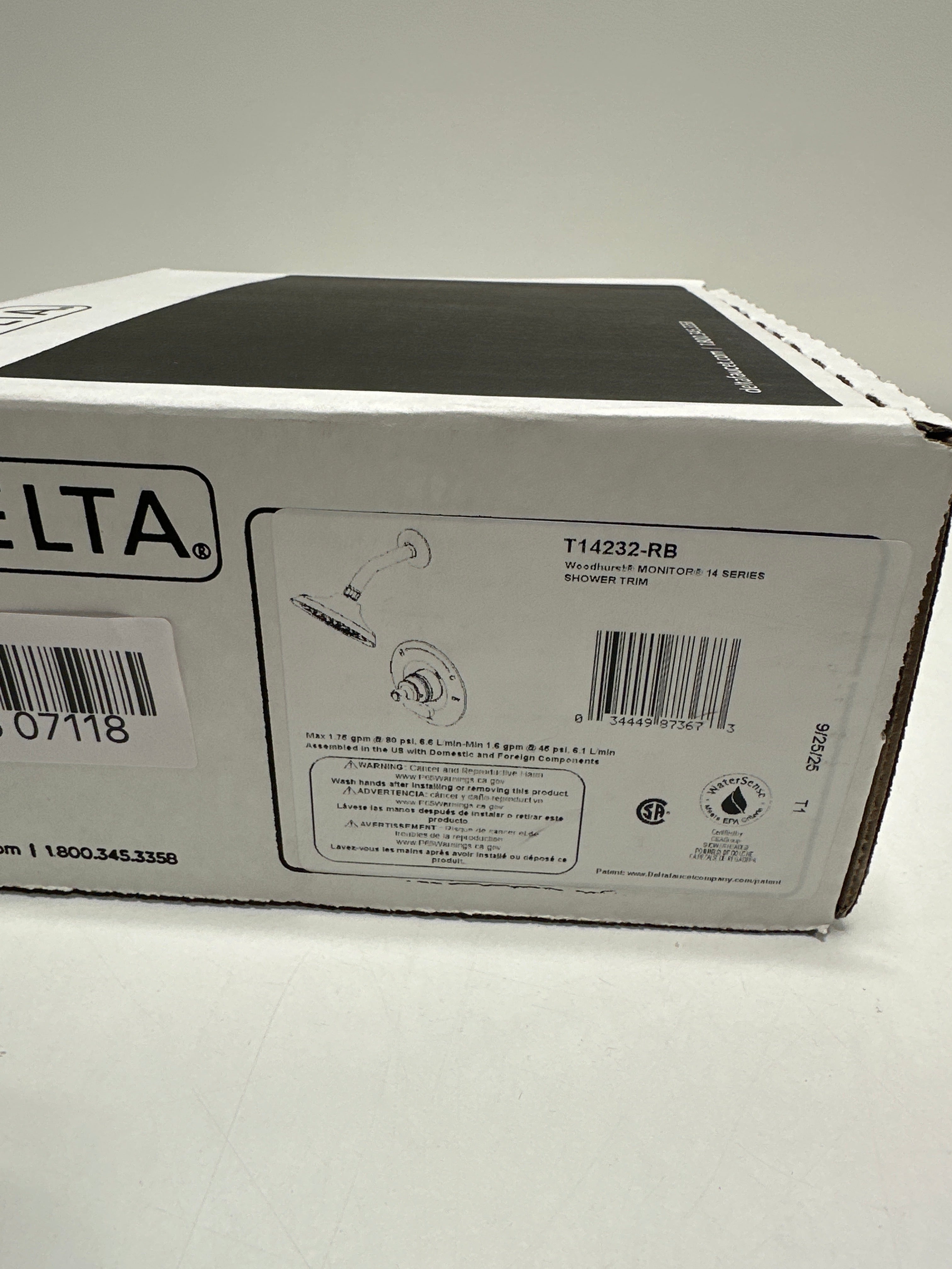 Delta Woodhurst 14 Series Shower Faucet Set, Oil Rubbed Bronze Shower Head and Handle Set, Valve Trim Kit, Venetian Bronze T14232-RB (Valve Not Included)