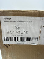 Signature Hardware 398738 Rigel 20" Round Resin Vessel Bathroom Sink White Sinks