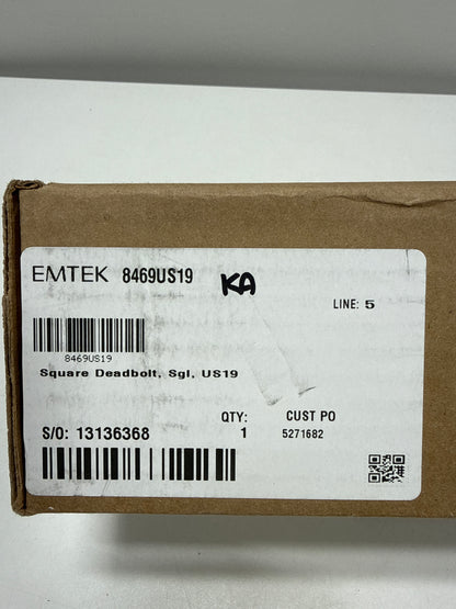 Emtek Square Brass Modern Single Cylinder Keyed Entry Deadbolt - *Tools Hardware & Misc